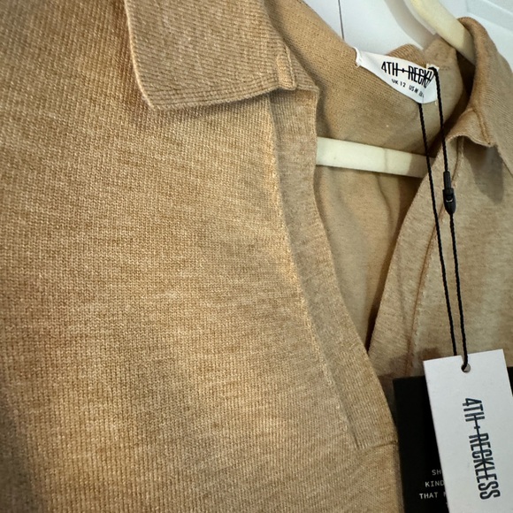 Tan Sweater Dress with Slip - Picture 5 of 6